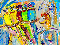 Hummingbird Family 2014 46x30 Original Painting by Giora Angres - 2