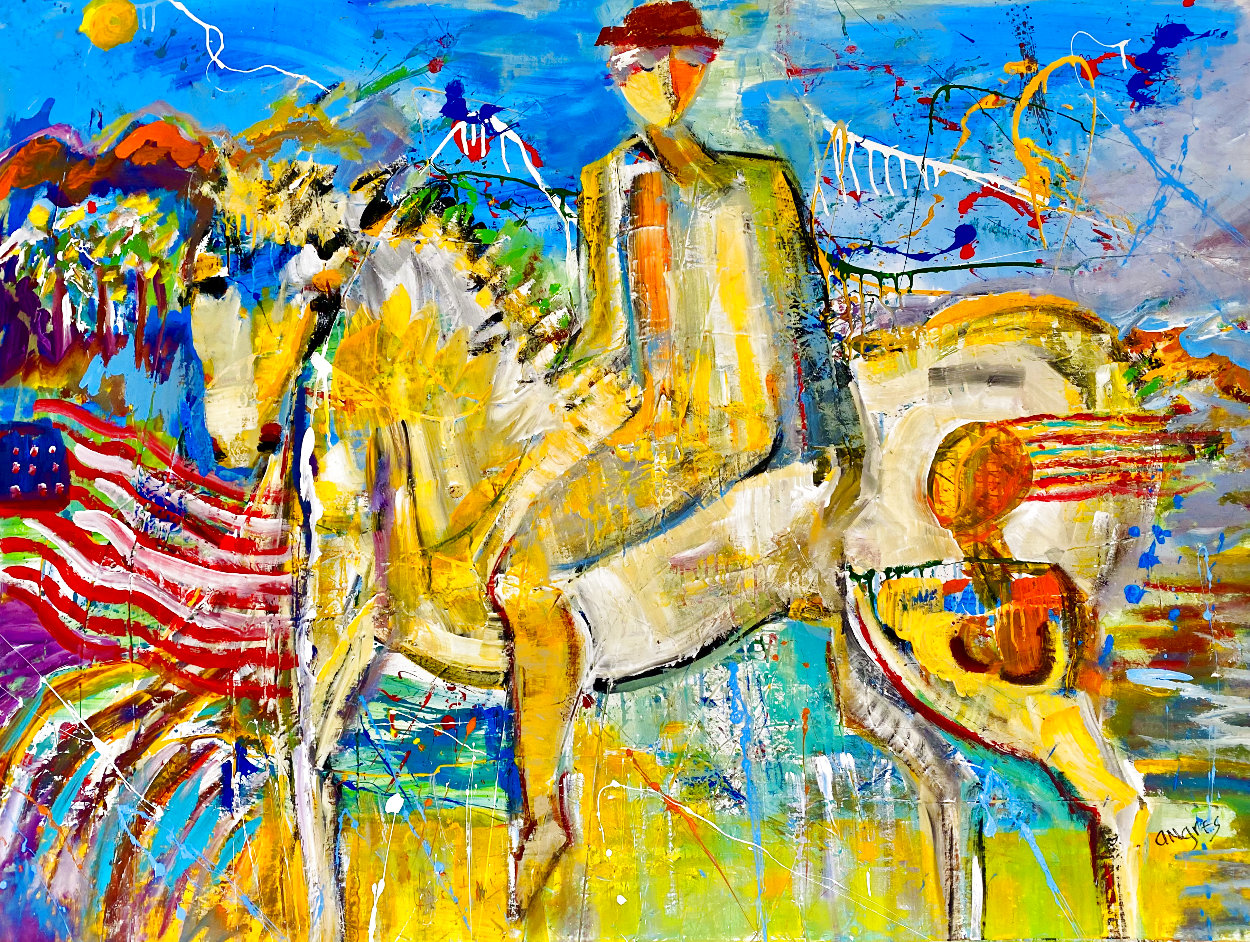 Going West 2014 46x48 Huge Original Painting by Giora Angres