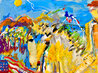 Going West 2014 46x58 - Huge - Mixed Media on Canvas Original Painting by Giora Angres - 2