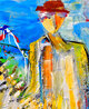 Going West 2014 46x58 - Huge - Mixed Media on Canvas Original Painting by Giora Angres - 3