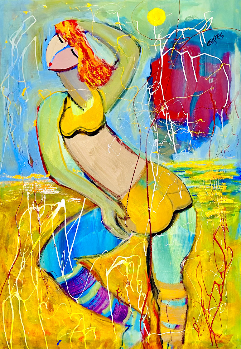 Dancercise 2017  50x33 Huge Original Painting by Giora Angres