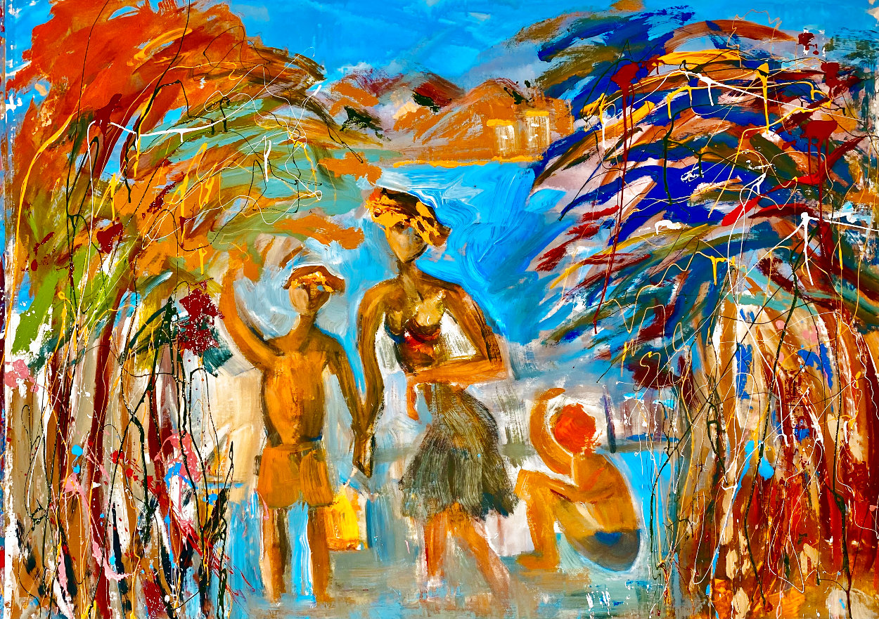 Clambake 2012 48x58 Huge Original Painting by Giora Angres