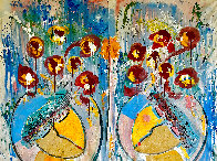 In Love 2019  46x30 Set of 2 Diptych Huge  Original Painting by Giora Angres - 0