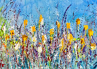 Bees And Sky 2021 48x58 Huge Original Painting by Giora Angres - 1