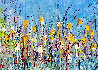 Bees and Sky 2021 48x58 Huge Original Painting by Giora Angres - 1