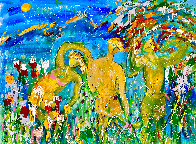 Dancing Under the Moon 2017 46x58 Huge Original Painting by Giora Angres - 1 Dancing Under the Moon 2017 46x58 Huge Original Painting by Giora Angres - 1