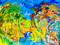 Bathers 2015 48x58 Huge Original Painting by Giora Angres - 0