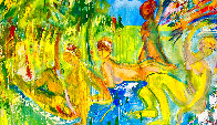 Bathers 2015 48x58 Huge Original Painting by Giora Angres - 3 Bathers 2015 48x58 Huge Original Painting by Giora Angres - 3