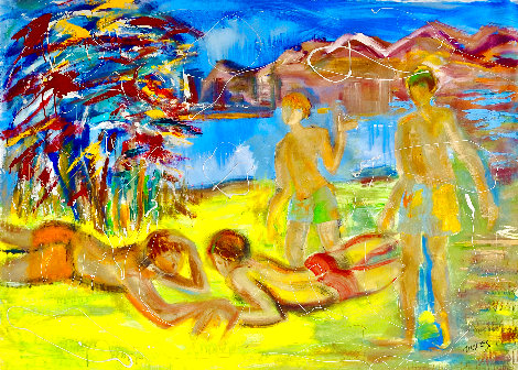 LBGT Resort 2019  48x68 Huge Original Painting - Giora Angres