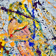 Intimate 2016 48x48 Huge Original Painting by Giora Angres - 4 Intimate 2016 48x48 Huge Original Painting by Giora Angres - 4