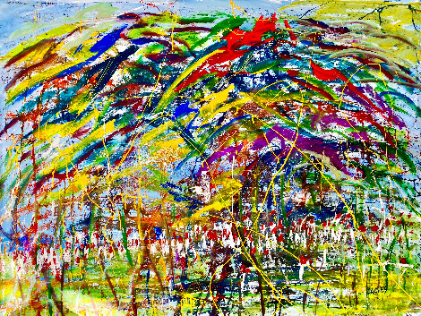 Tree of Life 2002 48x68 Huge Original Painting - Giora Angres