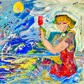Baywatch 2014 42x42 Original Painting - Giora Angres