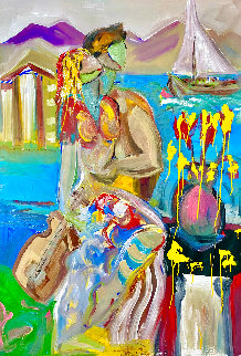 A Lovely Couple 2014 58x46 - Huge Original Painting - Giora Angres A Lovely Couple 2014 58x46 - Huge Original Painting - Giora Angres