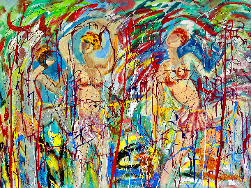 Trance Dance 2015 46x60 - Huge Original Painting - Giora Angres