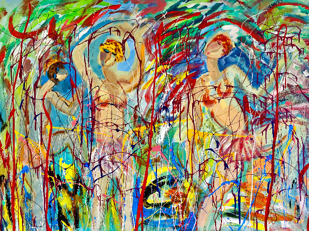 Trance Dance 2015 46x60 - Huge Original Painting by Giora Angres