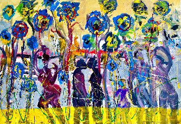 Shadow Bloom 2022 46x60 Huge Original Painting - Giora Angres Shadow Bloom 2022 46x60 Huge Original Painting - Giora Angres