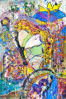 Besseme 2017 58x46 - Huge - Kiss Me Original Painting - Giora Angres