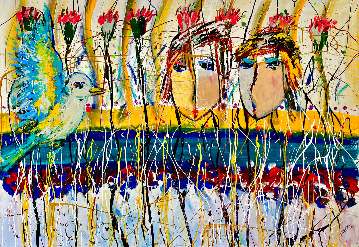 Our Bird 2020 46x60 - Huge Original Painting by Giora Angres Our Bird 2020 46x60 - Huge Original Painting by Giora Angres