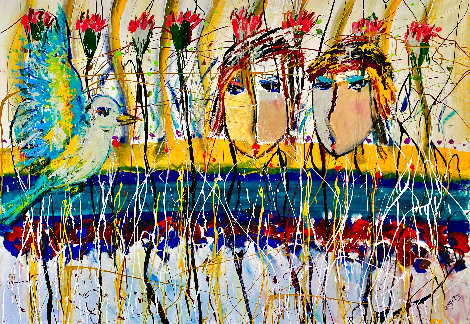 Our Bird 2020 46x60 - Huge Original Painting - Giora Angres