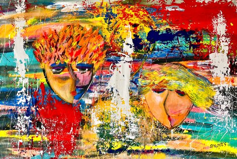 Love Parade 2015 - 46x60 - Huge Original Painting - Giora Angres