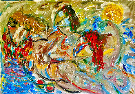 Artistic Swimmers 2022 46x60 Huge Original Painting by Giora Angres - 1