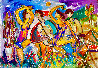 Paris Series: Beach Dance 2005 46x60 Huge -  France Original Painting by Giora Angres - 1