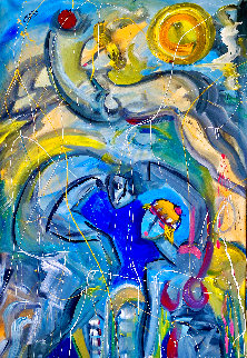 Thunderstuck 2014 58x46 - Huge Original Painting - Giora Angres