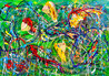 Windblown Love Triangle 2022 46x60 - Mixed Media on Canvas - Huge Original Painting by Giora Angres - 0