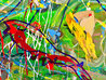 Windblown Love Triangle 2022 46x60 - Mixed Media on Canvas - Huge Original Painting by Giora Angres - 2