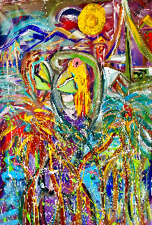 Island Sail Away 2022 60x46 - Huge Original Painting - Giora Angres Island Sail Away 2022 60x46 - Huge Original Painting - Giora Angres