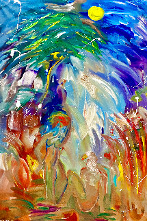 Caribbean Memory 2019 60x46 - Huge Original Painting - Giora Angres Caribbean Memory 2019 60x46 - Huge Original Painting - Giora Angres