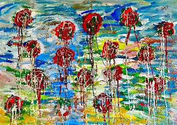 I Promised You a Rose Garden 2019 44x58 Original Painting - Giora Angres