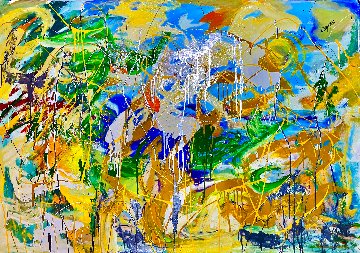 On the Beach 2022 46x60 - Huge Original Painting - Giora Angres