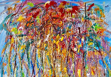Autumn Flame 44x60 - Huge Original Painting - Giora Angres Autumn Flame 44x60 - Huge Original Painting - Giora Angres