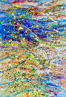 Birth of the Ocean 60x44 - Huge Original Painting - Giora Angres