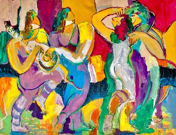 Dance Series: Way We Were  2005 48x60 - Huge Original Painting - Giora Angres