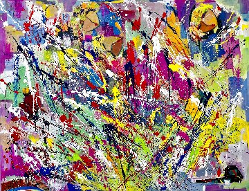 Peace and Love 2014 48x60 - Huge Original Painting - Giora Angres