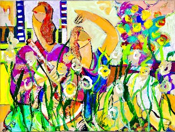 Paris Series: Pansies 2005 36x48 - Huge Original Painting - Giora Angres Paris Series: Pansies 2005 36x48 - Huge Original Painting - Giora Angres
