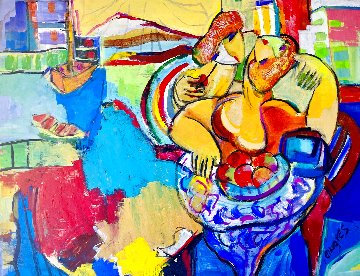 Good Morning Kiss 2014 36x48 - Huge Original Painting - Giora Angres Good Morning Kiss 2014 36x48 - Huge Original Painting - Giora Angres