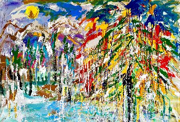 Aspen Winter Landscape 2015 46x60 - Huge - Colorado Original Painting - Giora Angres