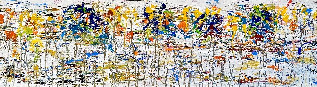 Birds in Paradise 16x60 - Huge Mural Size by Giora Angres
