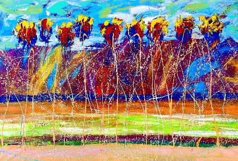 California Poppies 2021 44x62 - Huge Original Painting - Giora Angres