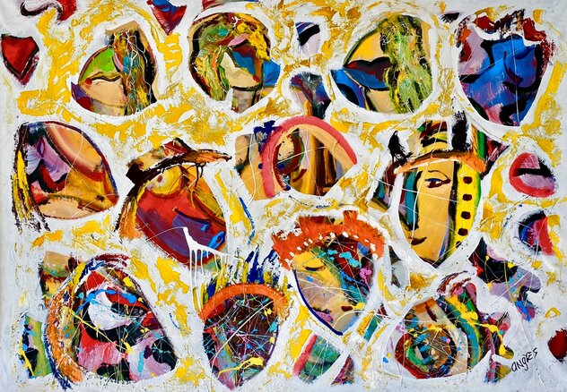 Mardi Gras - New Orleans 2018 44x60 - Huge - Fat Tuesday Original Painting by Giora Angres