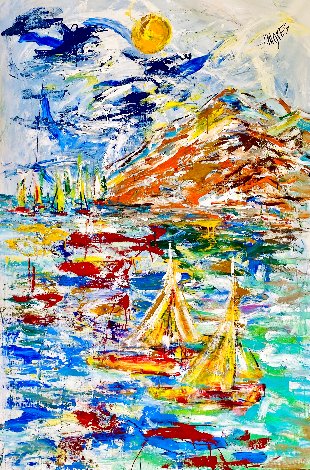 San Diego Sailing 2023 62x42 - Huge - California Original Painting - Giora Angres