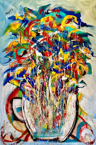 Love's Bouquet 2020 60x42 - Huge Original Painting - Giora Angres