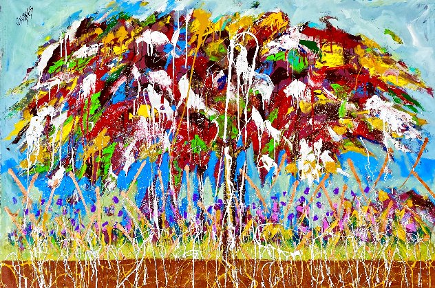 Spring Blossom 44x60 - Huge Original Painting by Giora Angres