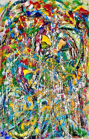 Splendor in the Grass 2016 62x40 - Huge Original Painting - Giora Angres