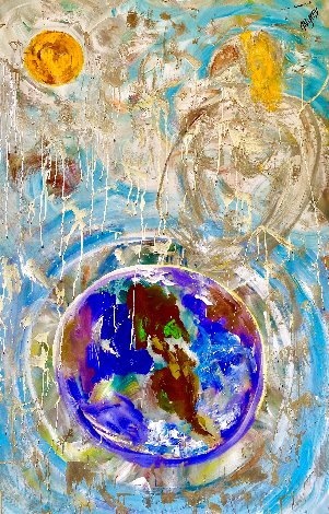 Save the Planet Series: Earth Angel 2016 60x44 - Huge Original Painting - Giora Angres