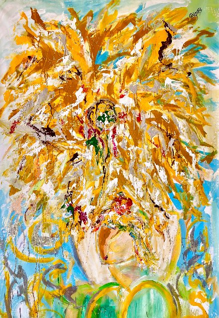 Sunflower Morning 2016 60x44 - Huge Original Painting by Giora Angres