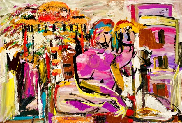 Jerusalem 2017 42x60 - Huge - Israel Original Painting - Giora Angres